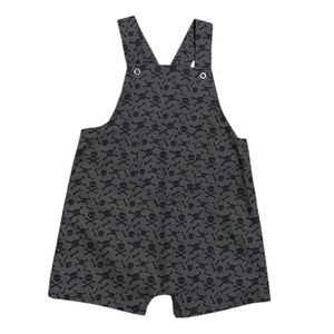 Halloween Skull and Crossbones Handmade Overalls 18-24m